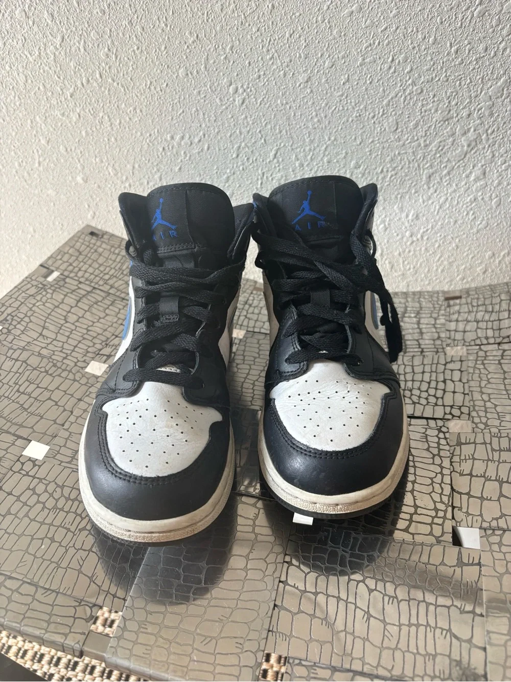 Jordan Men’s Mid-Top Sneakers Black, White & Royal Blue